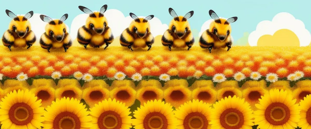 bees and sunflowers