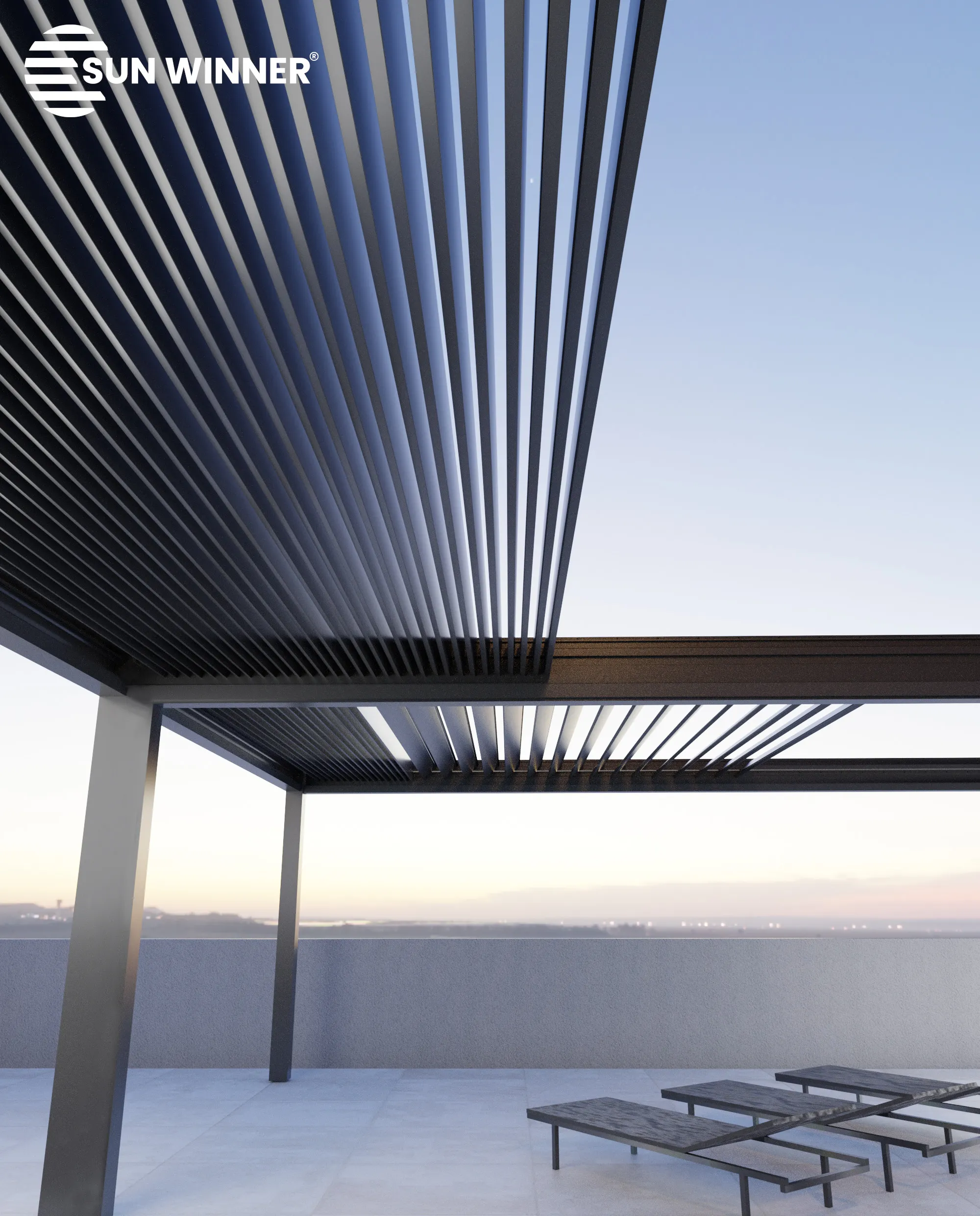 pergola z odmičnimi lamelami