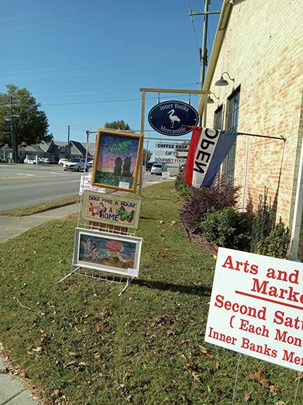 Photo of the front of Inner Banks Mercantile in Columba, NC facing Interstate 64