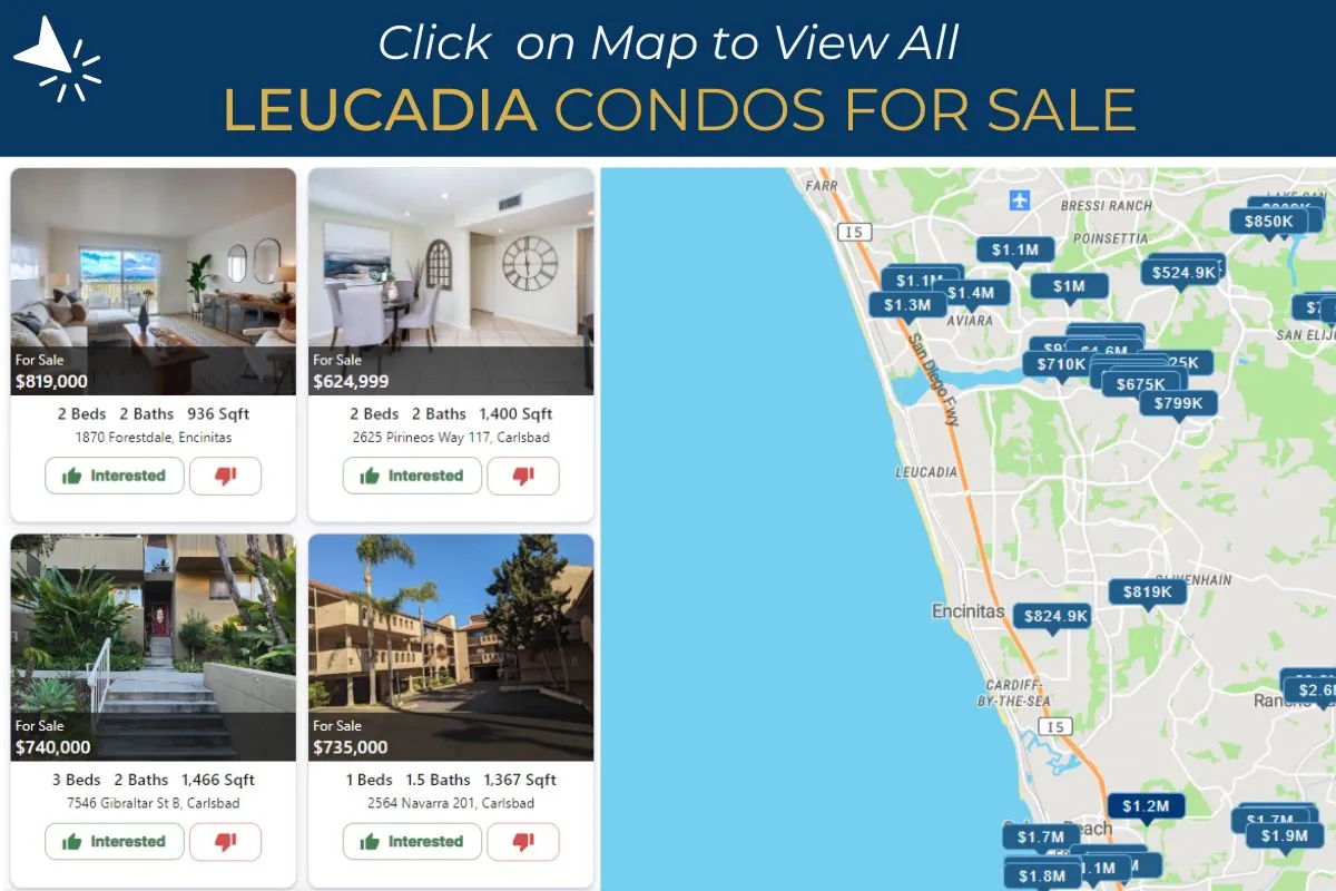 Search Leucadia CA Condos & Townhomes for Sale