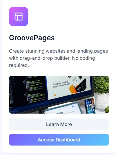 image of GroovePages app in Scale.gg dashboard