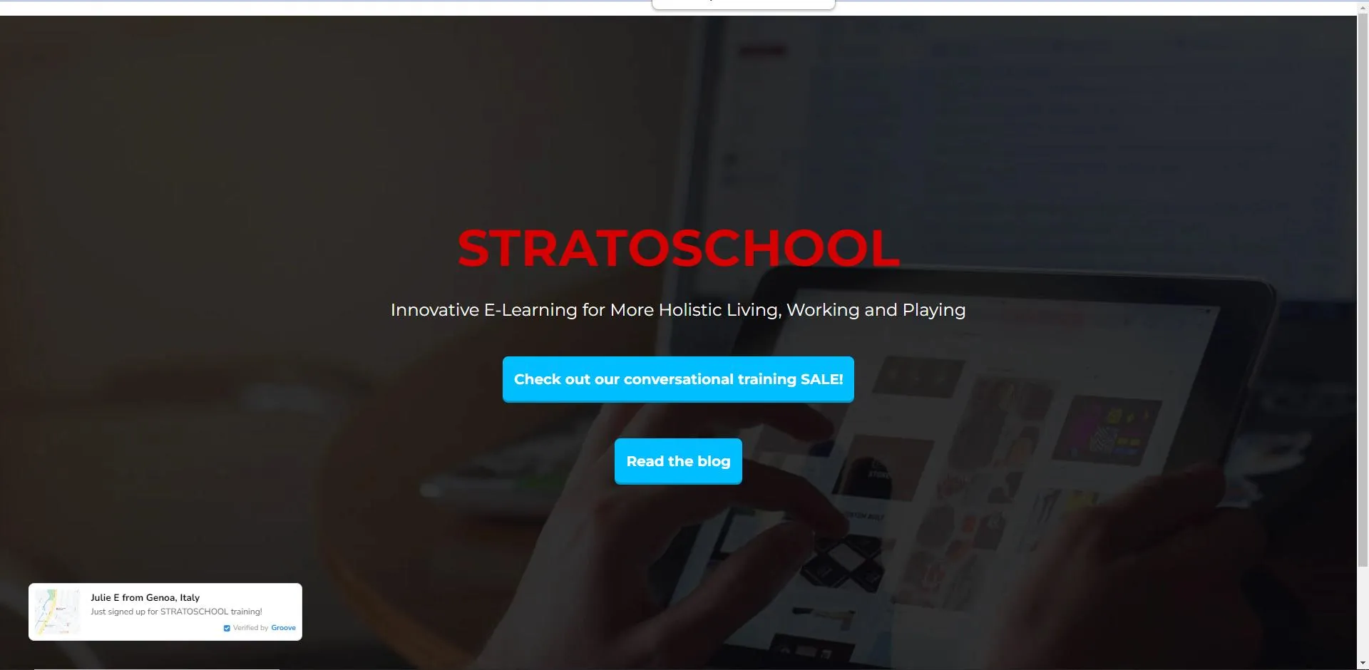 Web design example - Stratoschool