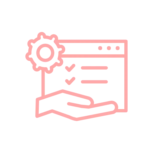 Icon showing a hand carrying a dialog box