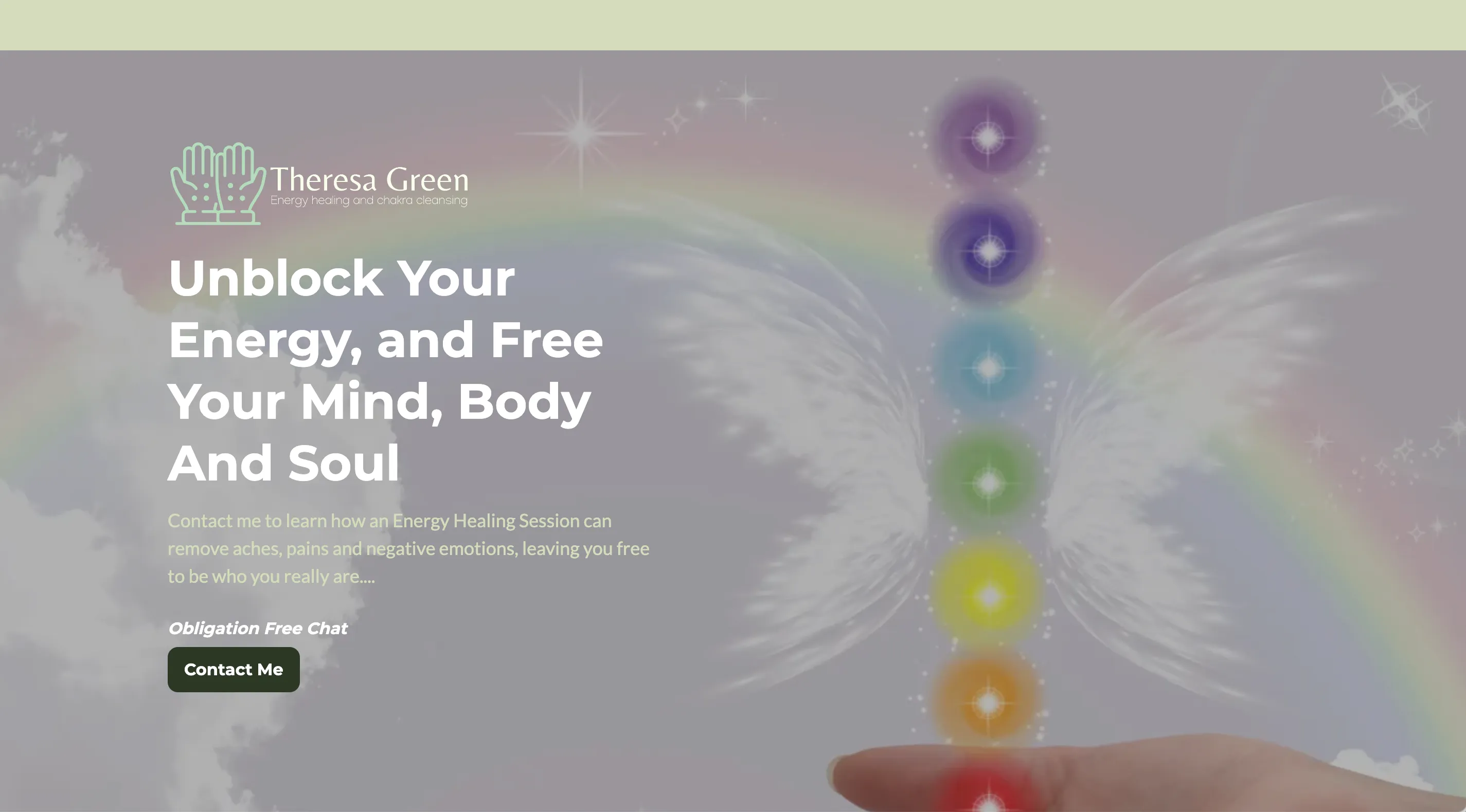 dibusinessinabox image of theresa green energy healer website