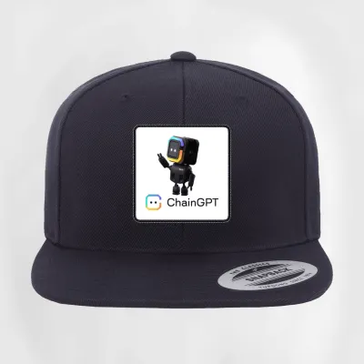 ChainGPT Black Robot Flat Patch Hat