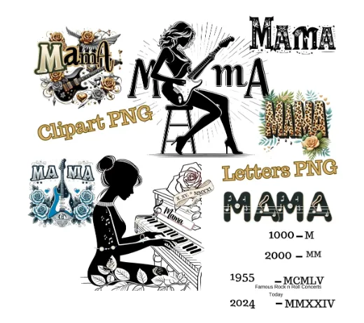 Mama Rocks Piano Mom Clipart