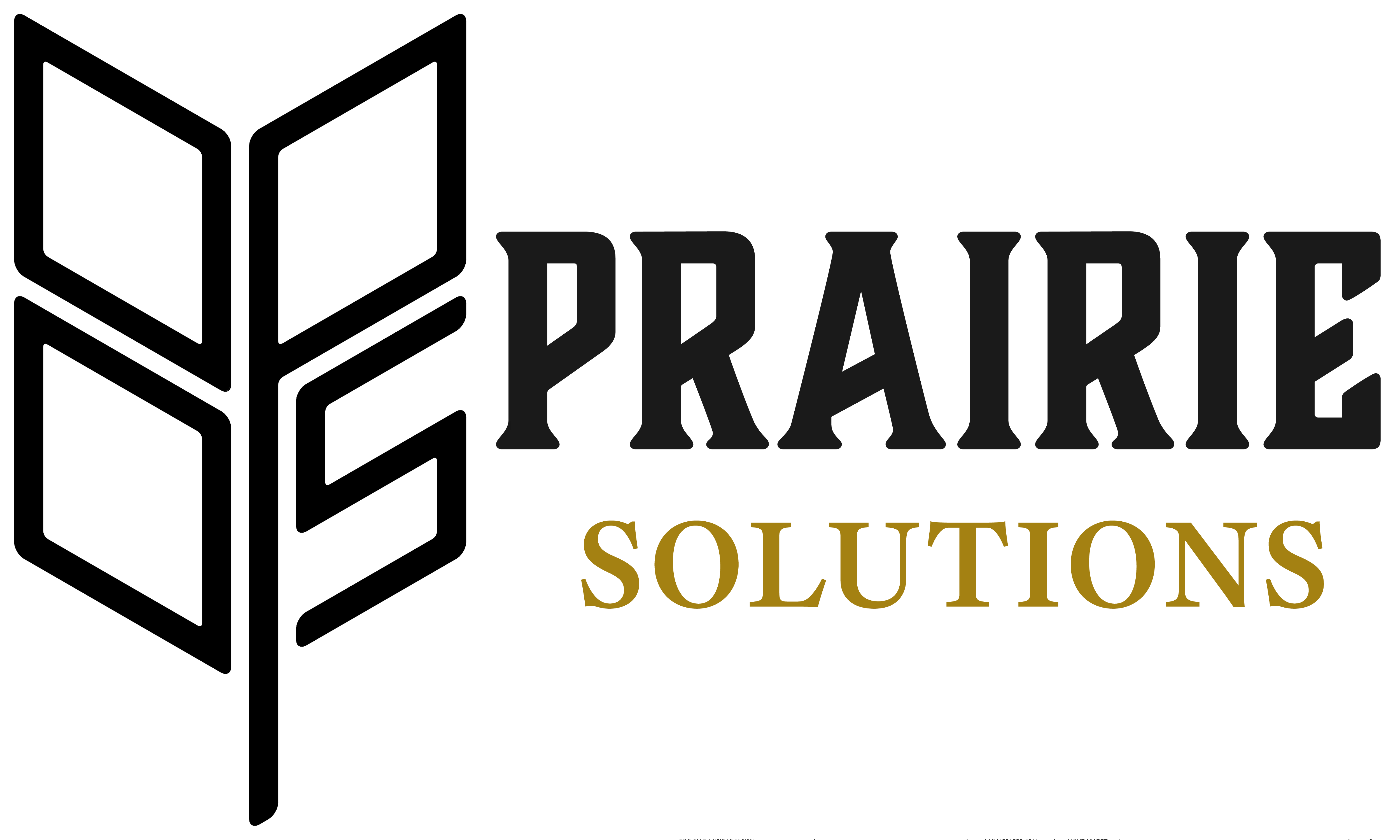 prairie solutions logo icon depicting a draft wheat kernel in black, gray, and gold