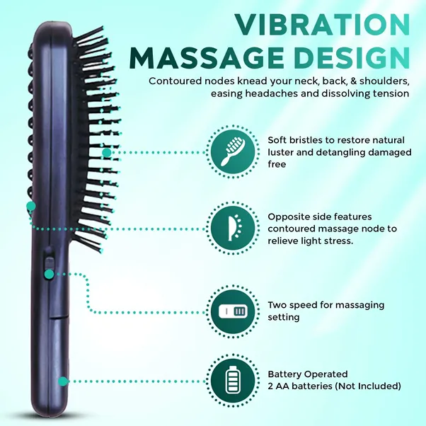 IKONIC 3-in-1 Vibrating Hair Growth Brush – Scalp Massager Hair Regrowth & Detangling Brush – 2 Speeds Aid Headaches, Neck/Back Pain, Hair Loss Solution...