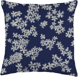 white watercolor flowers on navy throw pillow