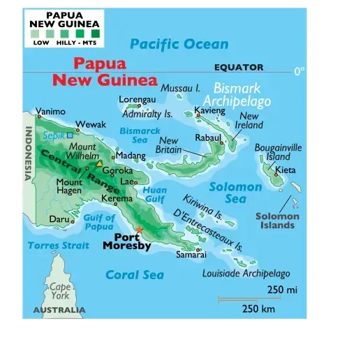Papua New Guinea map