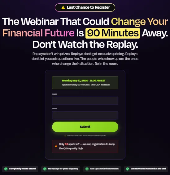 contentryte-multi-site-wordpress-dashboard-traffic-scale-5-Free Live Masterclass-Register-The Webinar That Could Change Your Financial Future Is 90 Minutes Away-Don't Watch the Replay