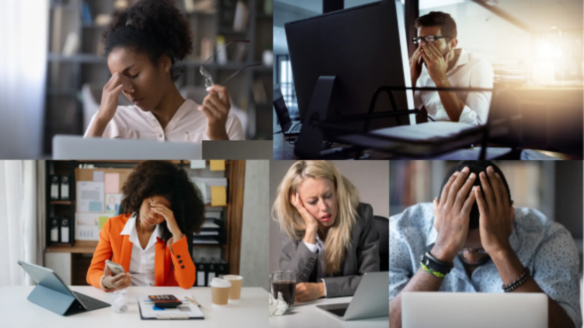 frustrated people at computors