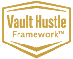 Vault Hustle Framework emblem representing authenticated doctrine for the Digital Asset Entrepreneur.