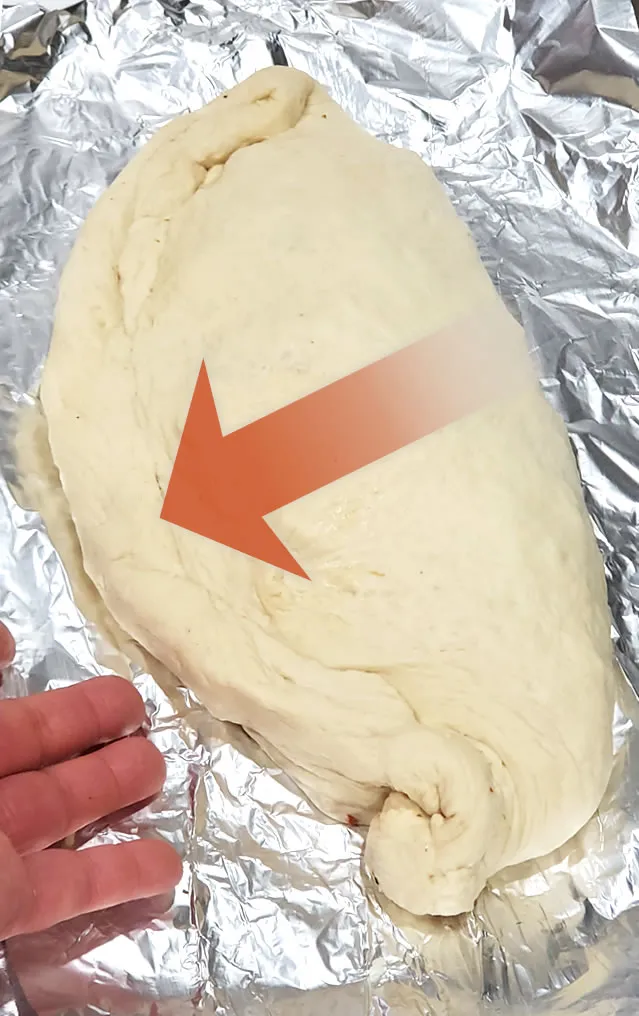 Tuck Calzone Dough Close To Edge