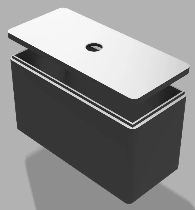 3D model of recieving module that holds the led made in Fusion 360
