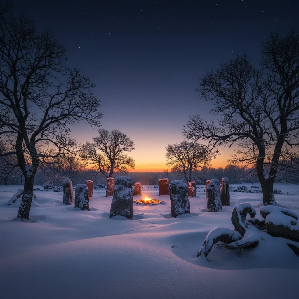 Beautiful illustration of winter solstice theme