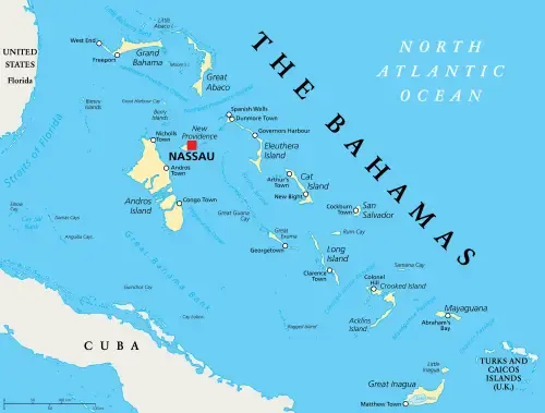 The Bahamas map