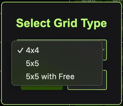 three grid types to choose from