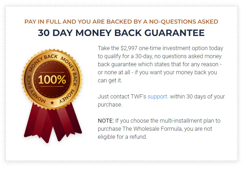 The Wholesale Formula Refund Policy