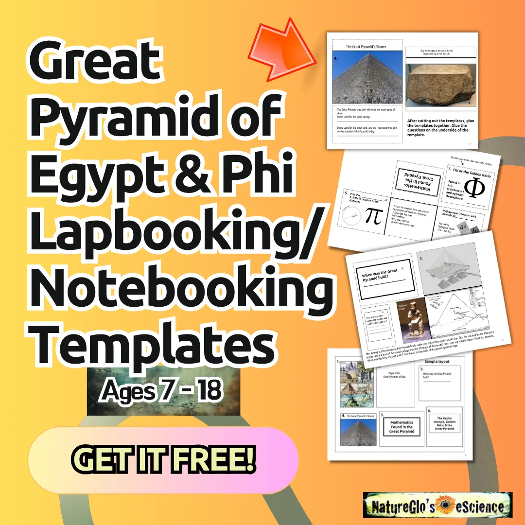 homeschool great pyramid of egypt and phi lapbook notebooking templates