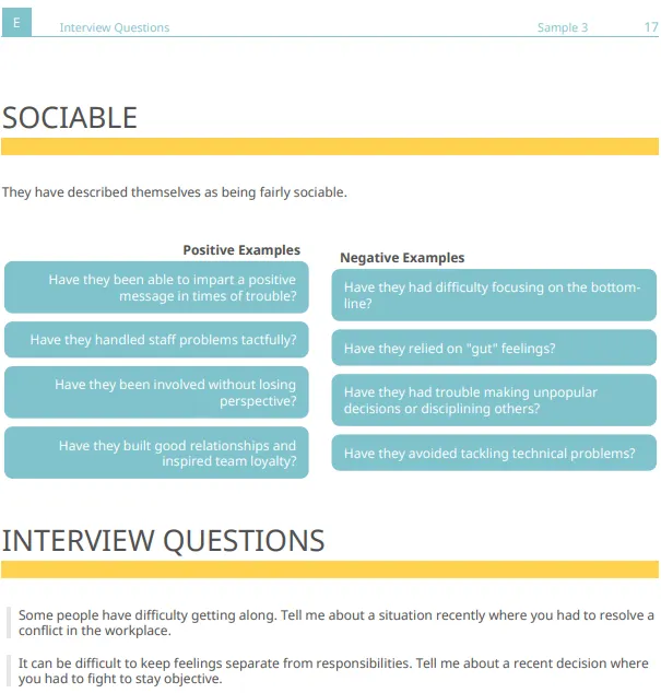 interview questions from assessment