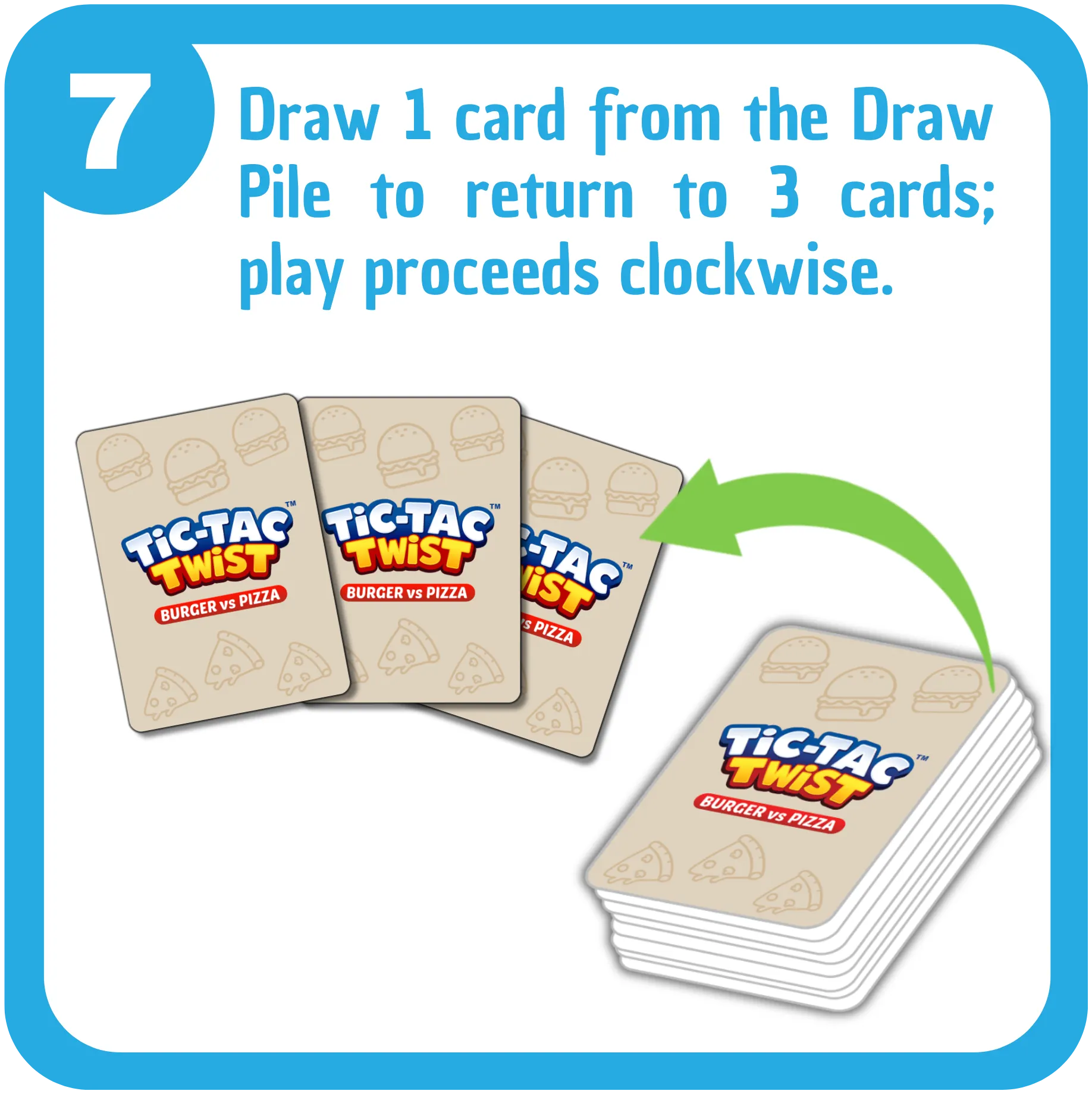TIC-TAC TWIST - Burger Vs Pizza -Family Card Game