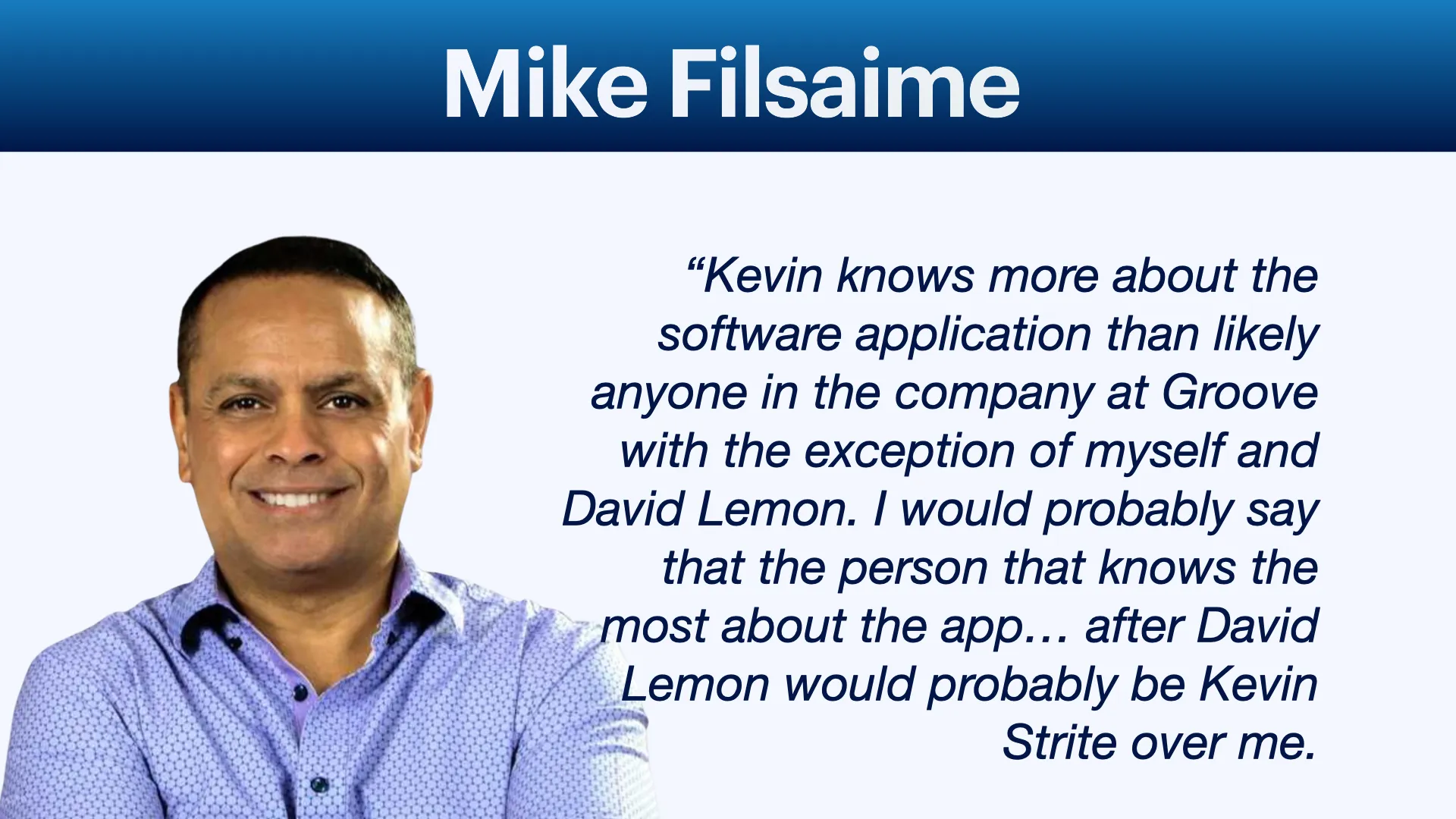 Mike Filsaime endorsement of Your Best Groove and Kevin Strite