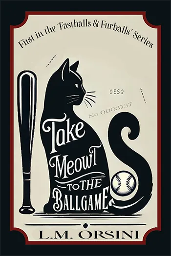 Cover of Take Meowt to the Ballgame by L.M. Orsini – a whimsical novel about baseball-playing cats. Now available for paperback pre-order.