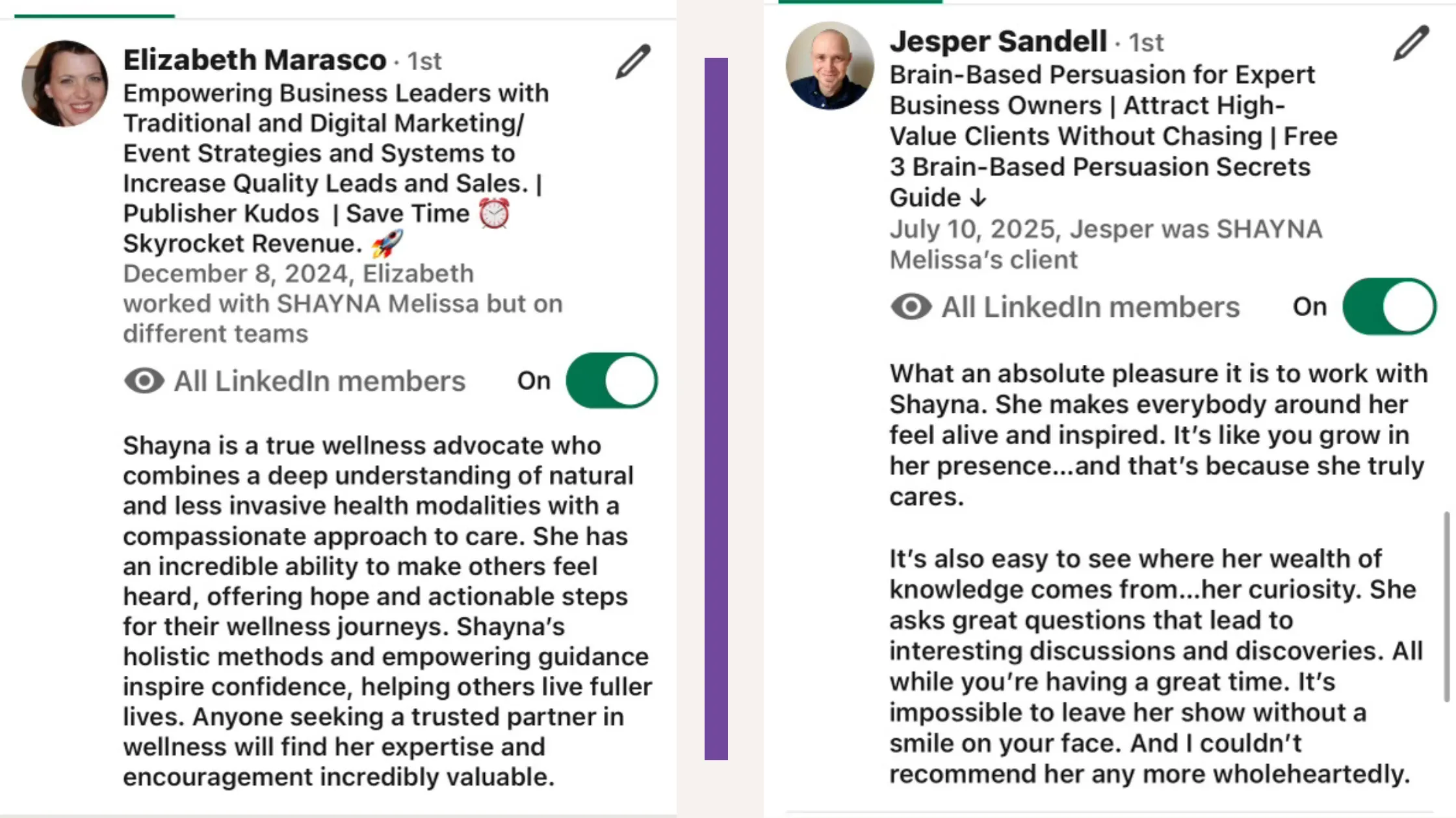 shayna client experience