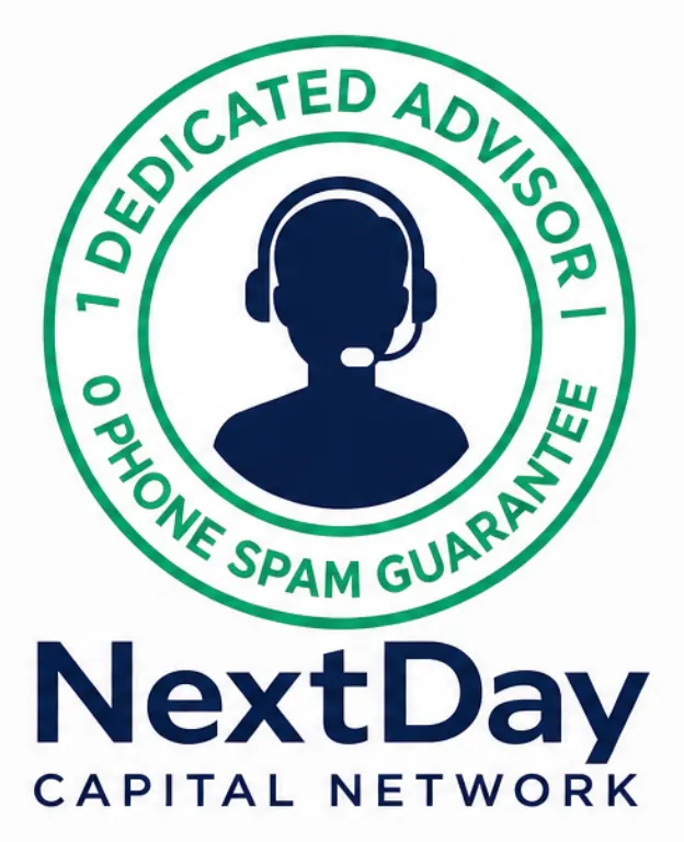 Next Day Capital Network zero spam and 1 advisor logo image.