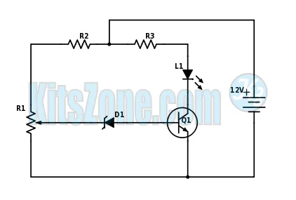 Battery Monitor Circuit Diagram Using NPN Transistor BC547