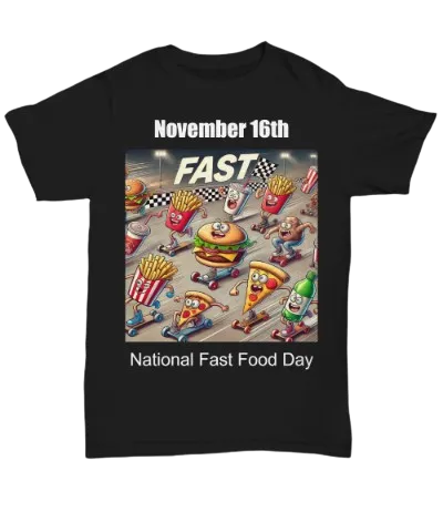 Nov 16 "National Fast Food Day" Unisex Tshirt