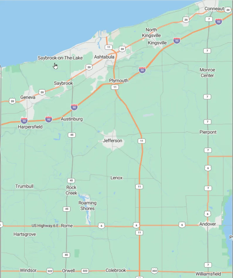 Ashtabula County Map