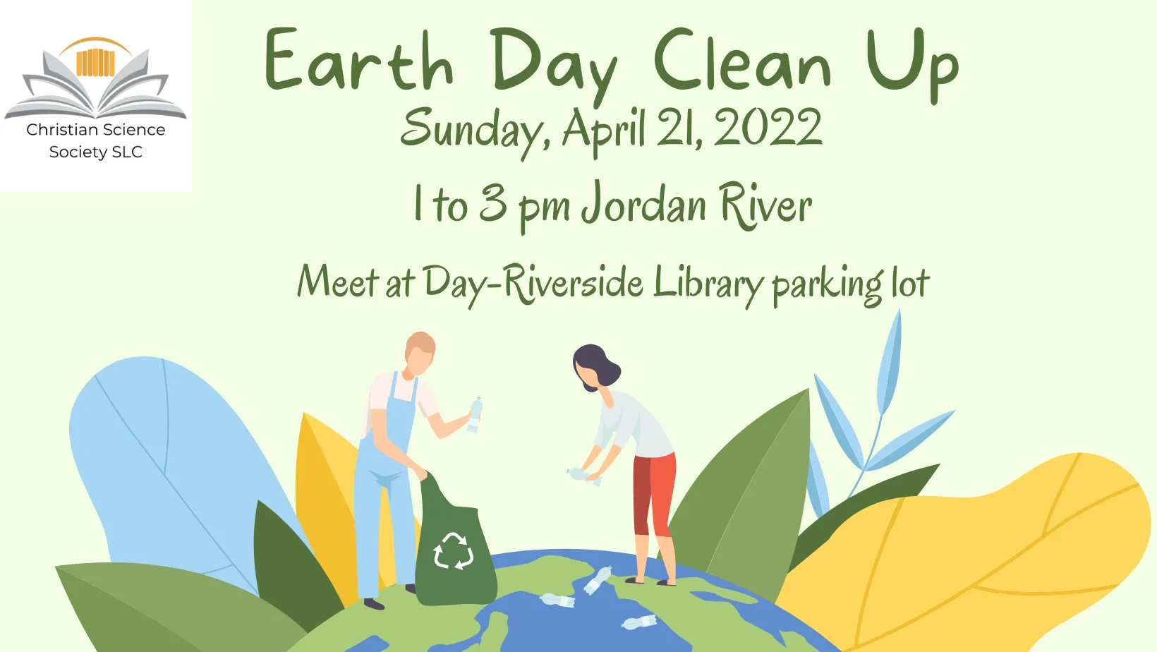 christian Science society SLC Earth day cleanup 2024