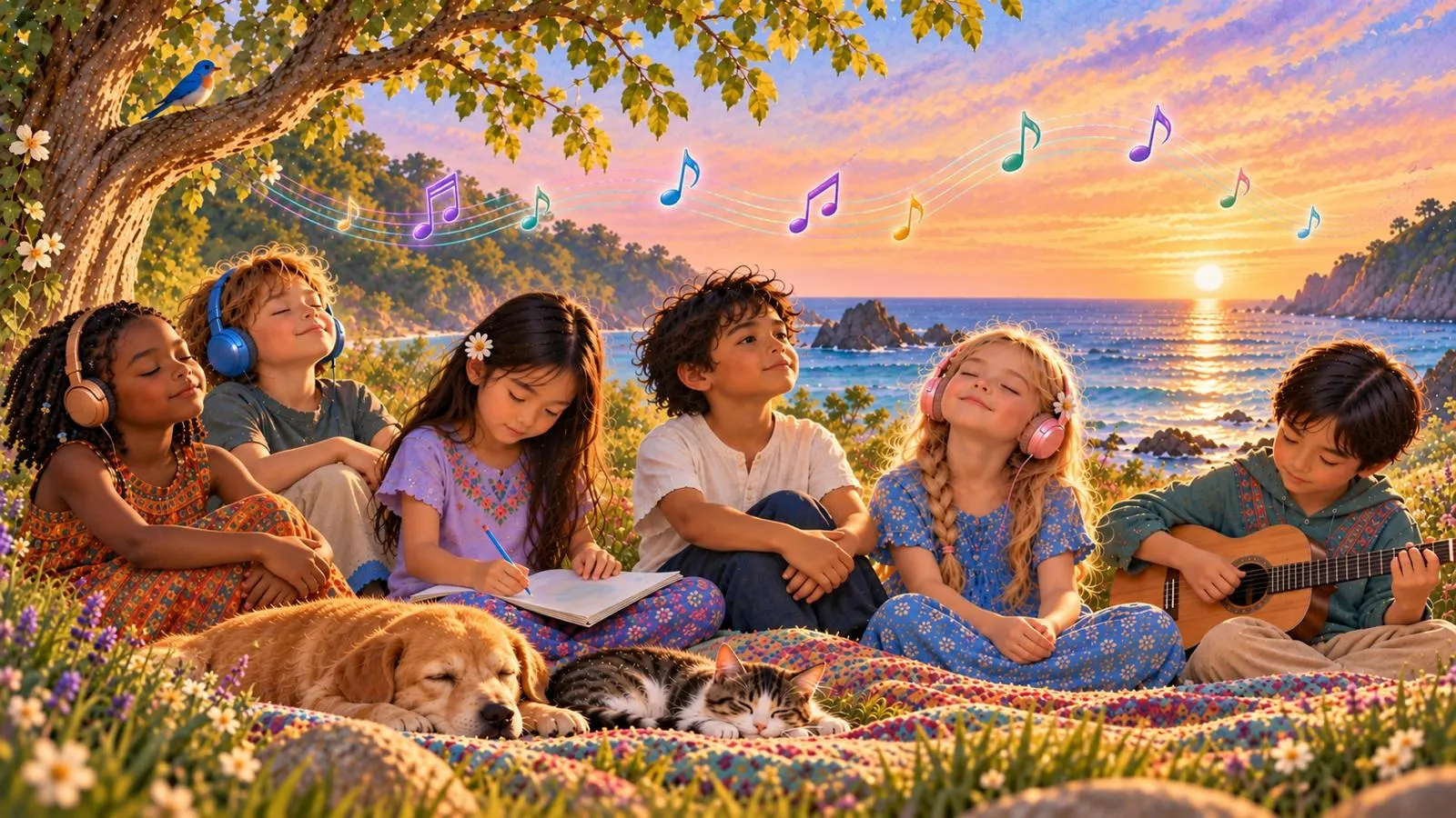 kids meditating