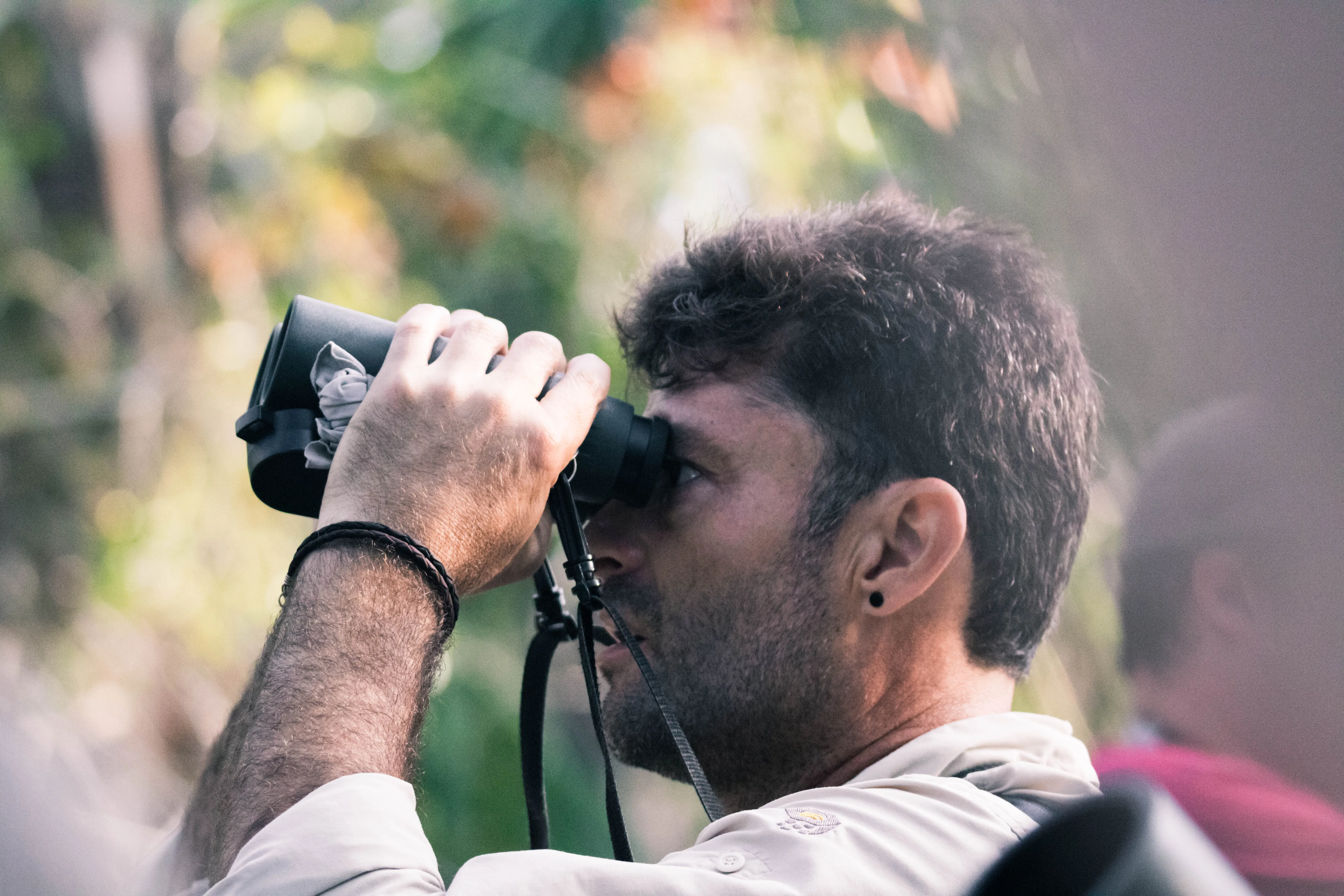 Man watching birds