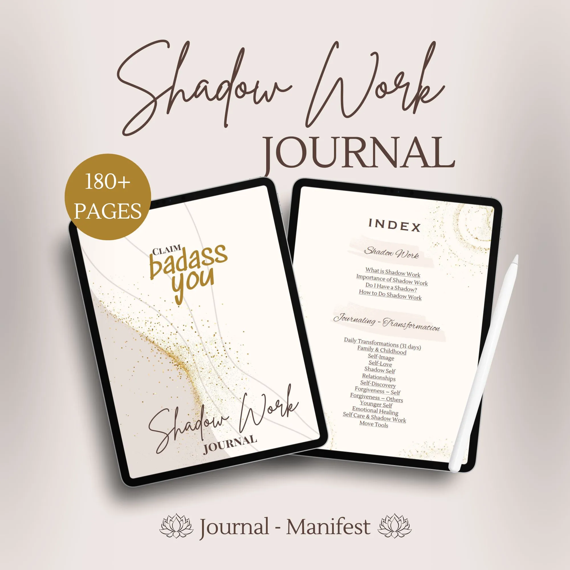 journal planner digital self care self-discovery and reflection questions and prompts to help you with getting to know yourself, remove layers of programming and fears so you step into the true you shadow work inner child wellness gratitude inner work printable goodnote notability digital download