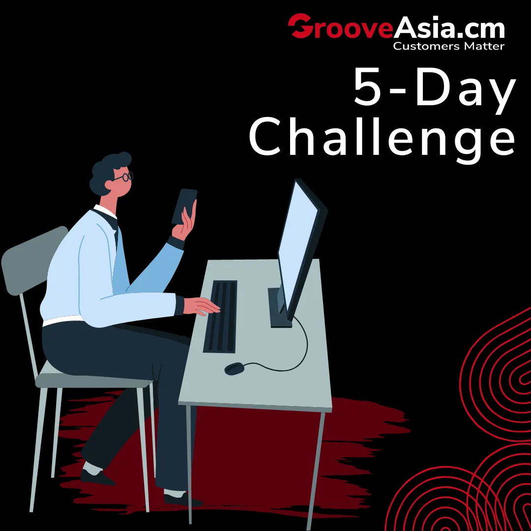 5 Day Challenge, a man sitting at his computer
