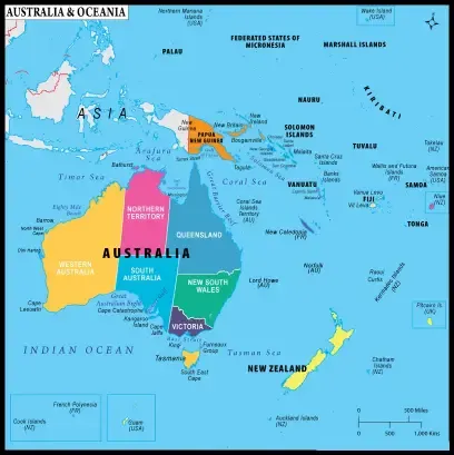 Oceania map