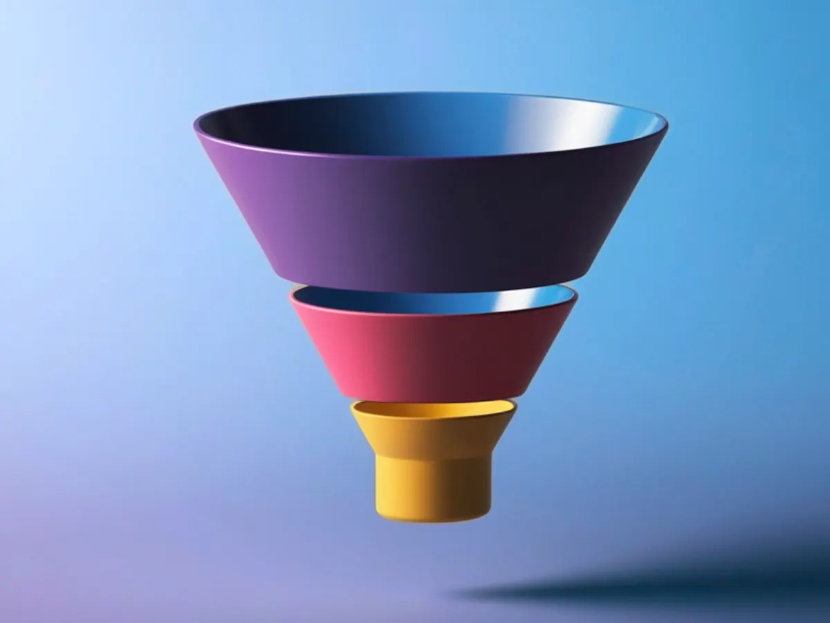 a funnel filtering information