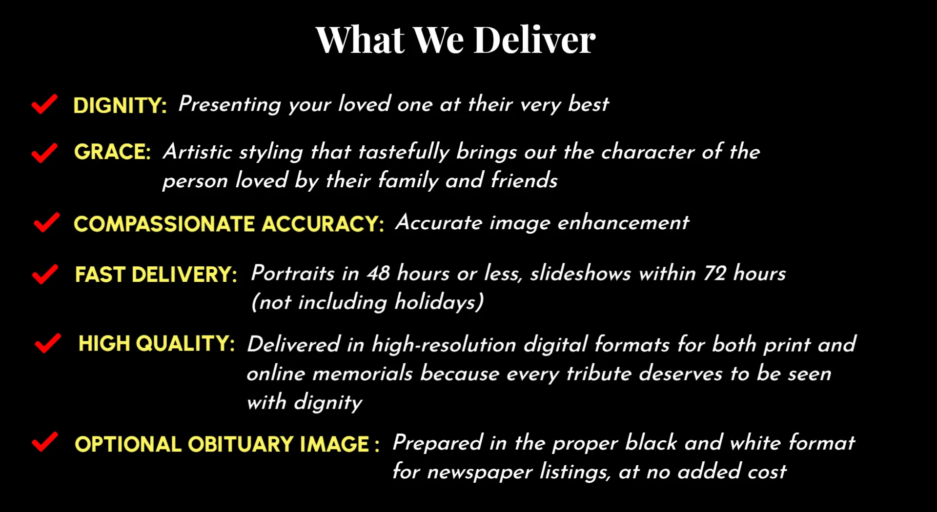 What we deliver