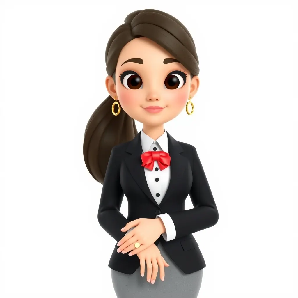 3D Pixar stewardess