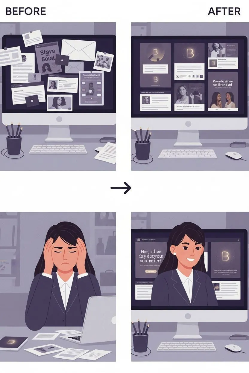 AI Branding Playbook before and after