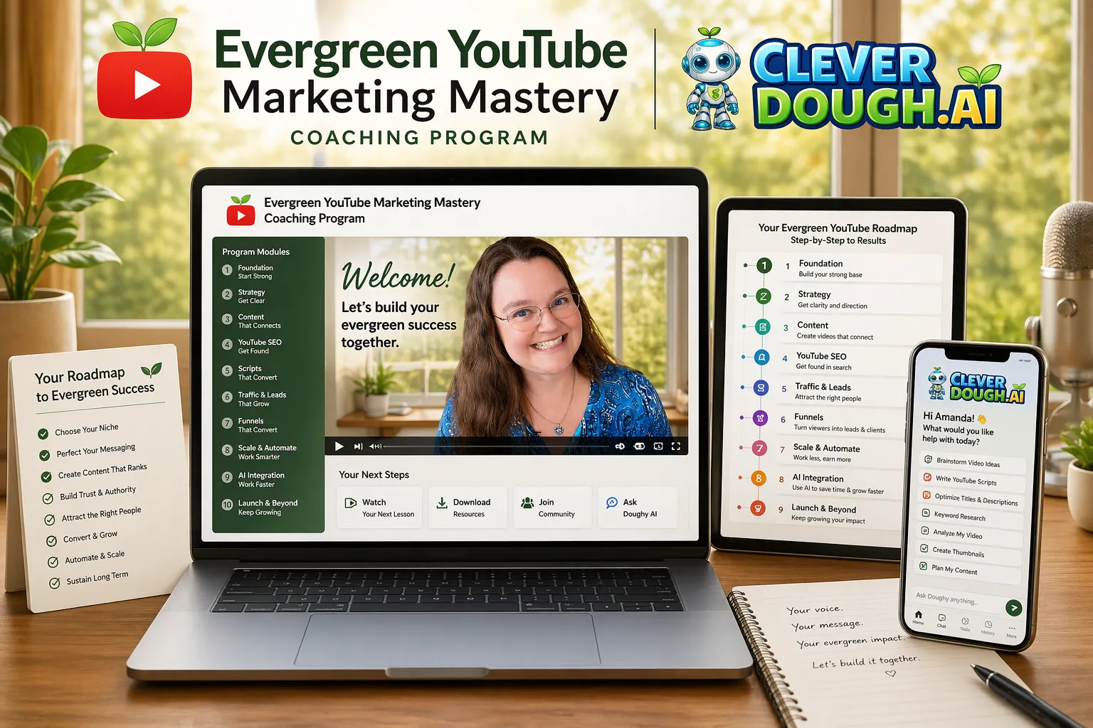 Evergreen YouTube Marketing Mastery Coaching Program + CleverDough AI