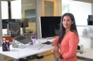 business woman at a computer
