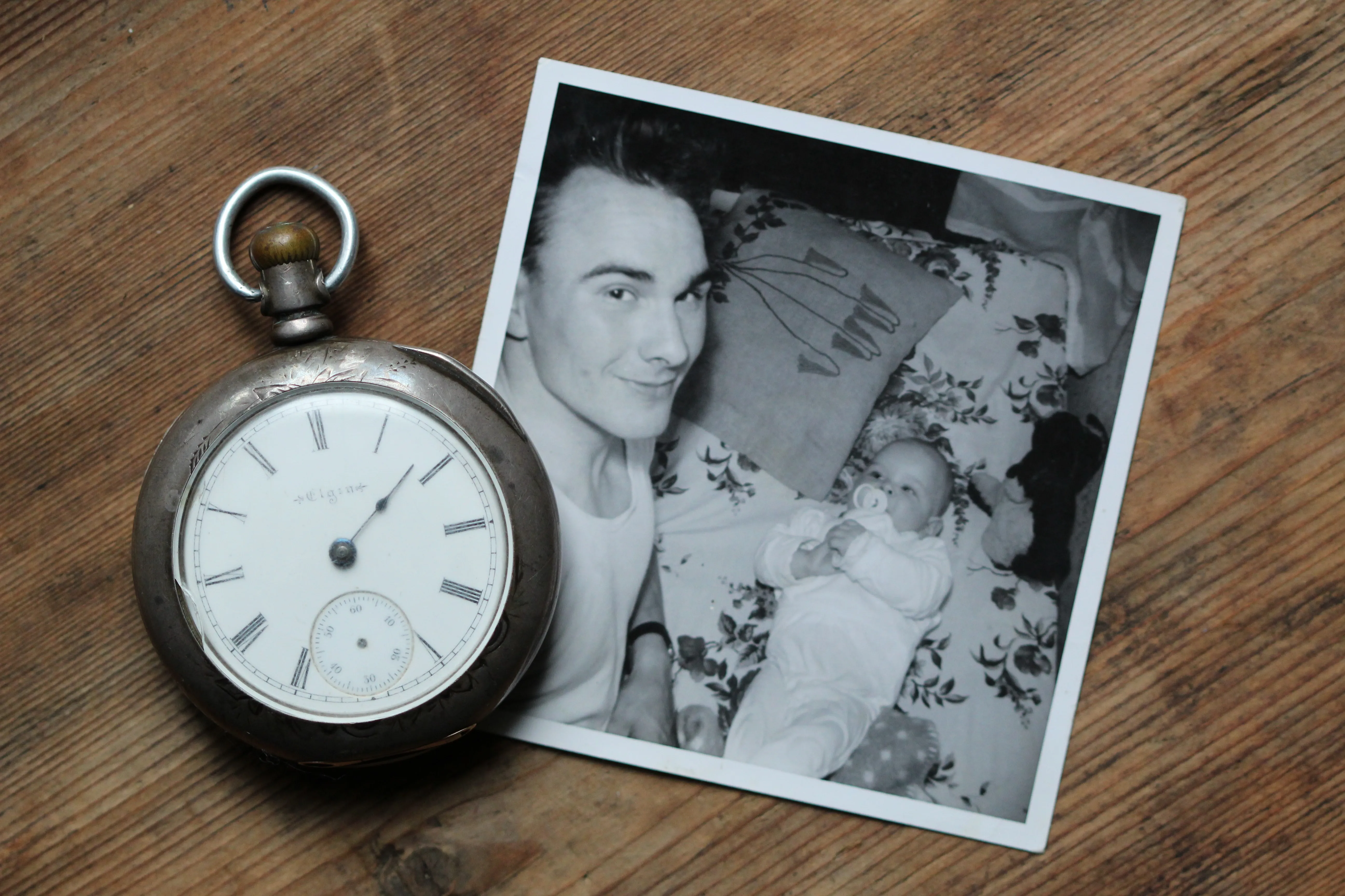 Memory Old Photograph with Pocketwatch