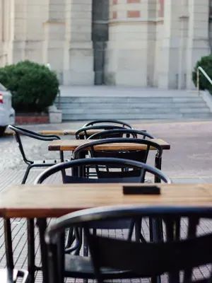 quiet seat outside a cafe