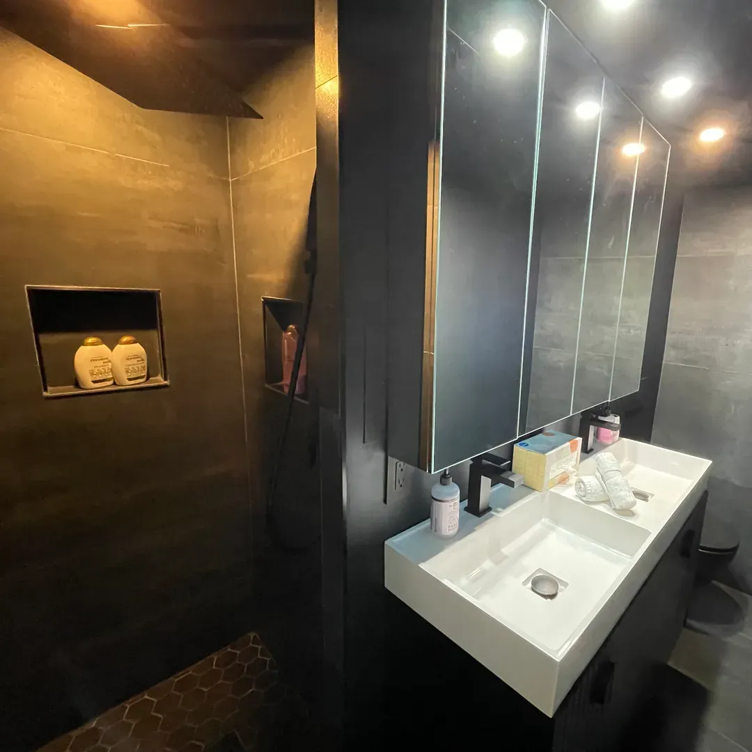 A large stand-alone shower
