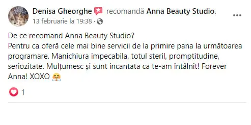 recenzie facebook annabeautystudio.ro