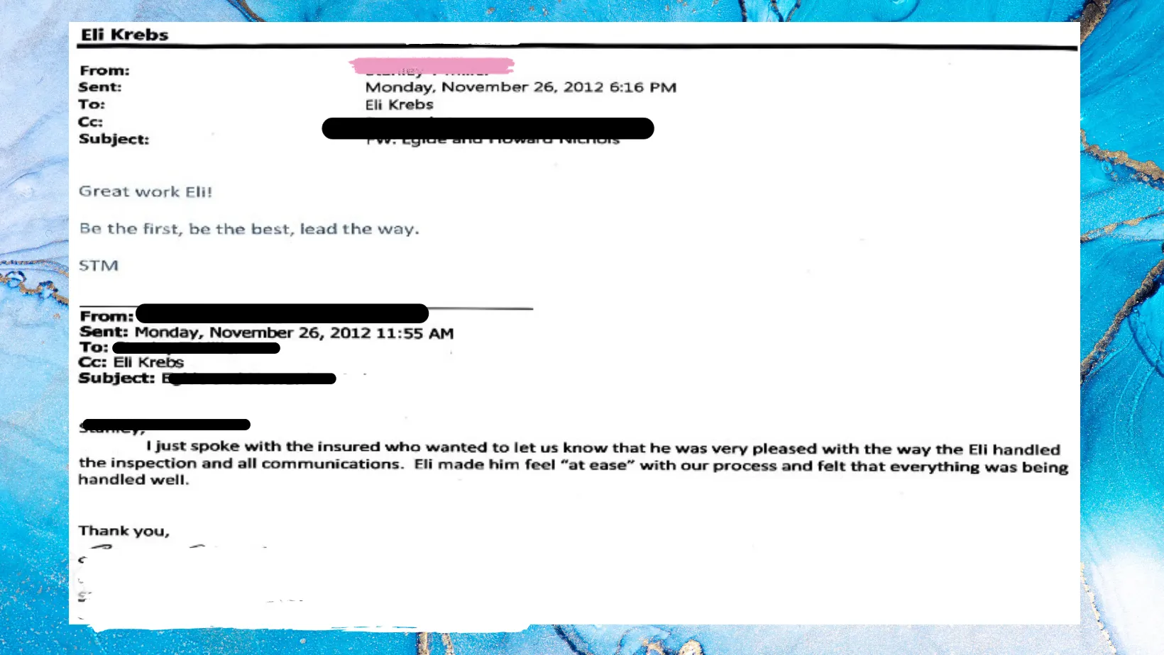 2nd letter from insured to management